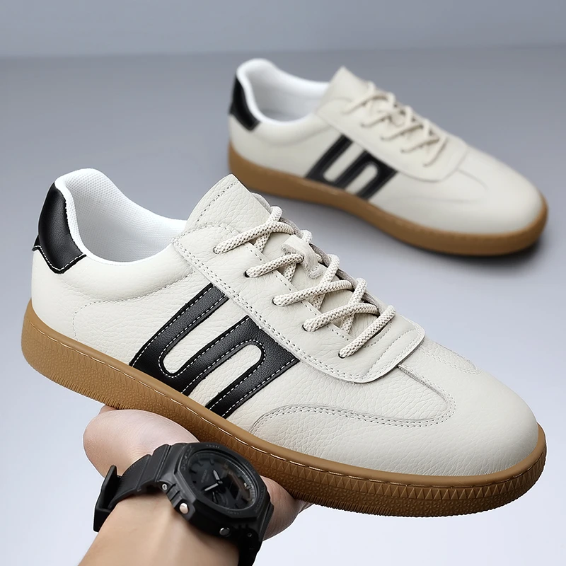 【头层牛皮】男鞋透气防滑镂空夏季休闲皮鞋时尚牛筋底小白鞋鞋子