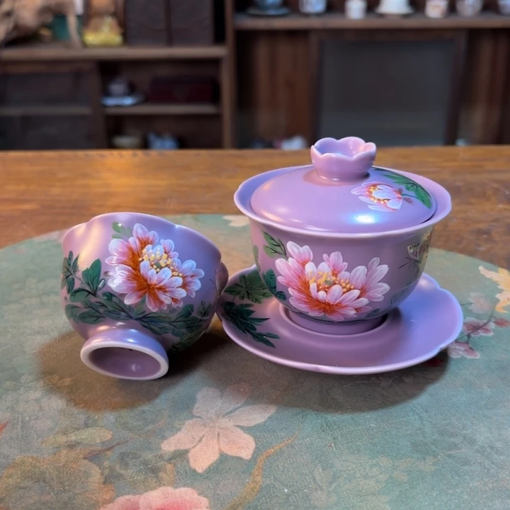 柴烧纯手工手绘陶瓷