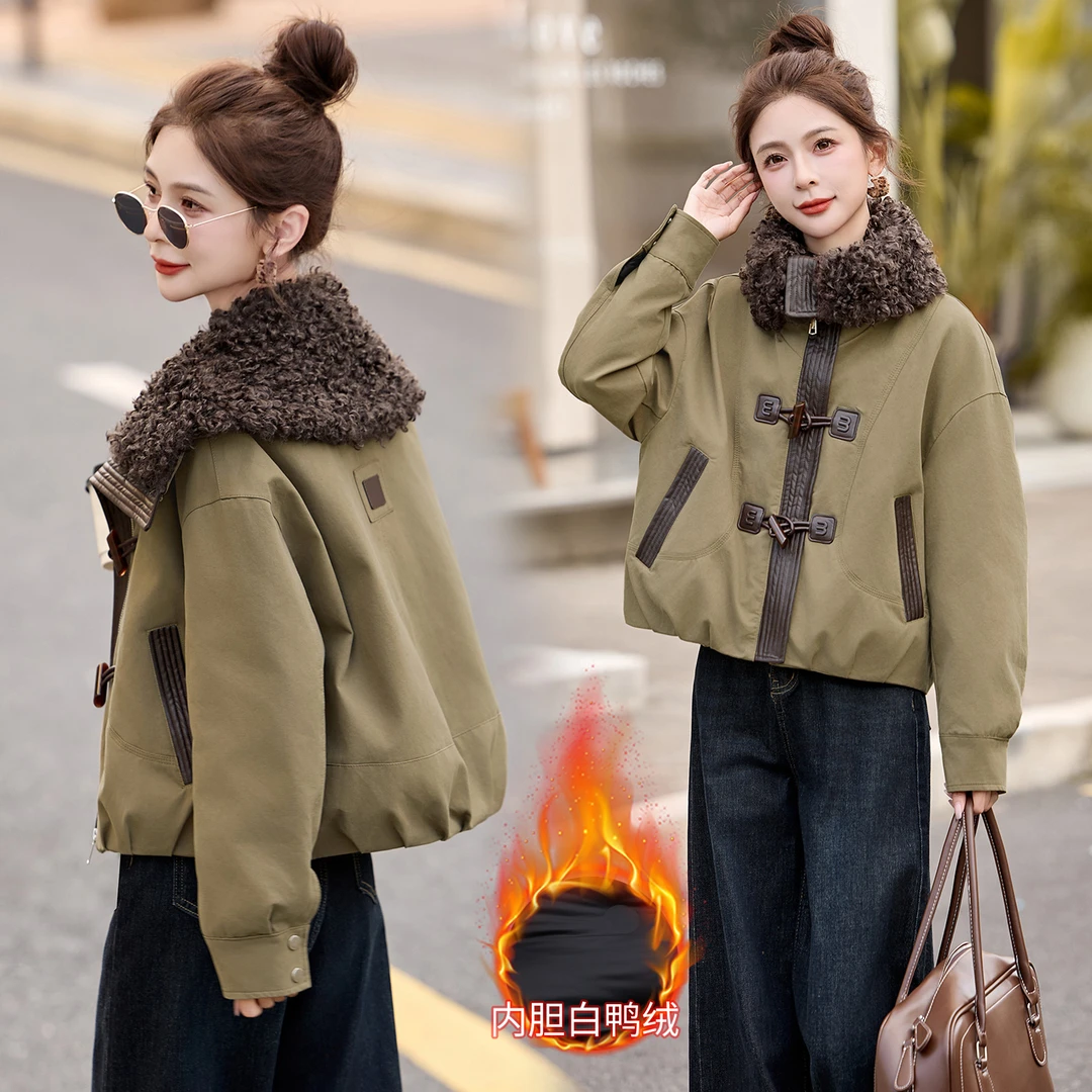 2026冬大毛领派克羽绒服外套晚宴场合女士网红款外套入冬漂亮衣服