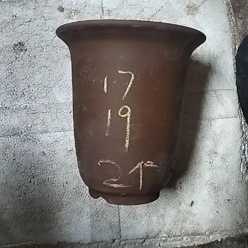 小金钟两个紫砂花盆