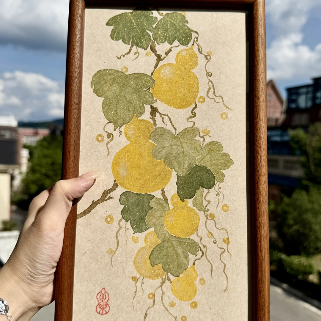 福禄双全图(带框)