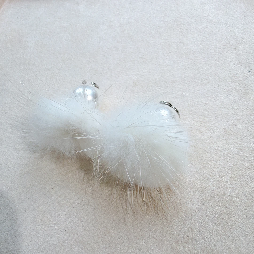 铜合金绒毛耳饰 【AG•饰品】耳环AG01025