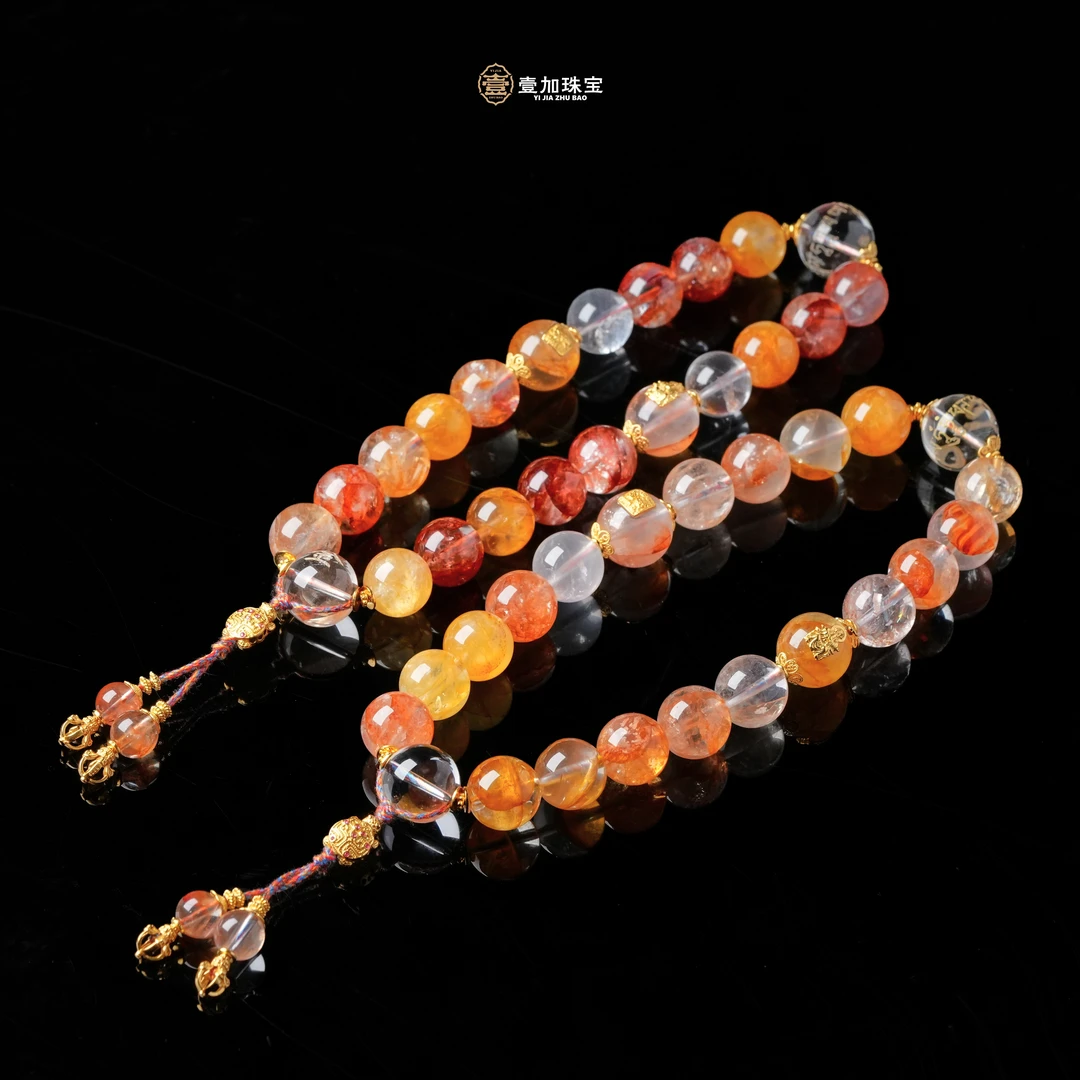 壹加师姐｜手工设计火彩金运十八子胶花水晶手持多样性发一7816n