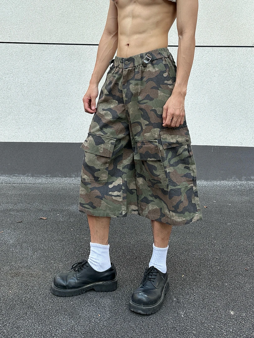 【迷彩工】Bloom Studio美式复古工装裤男夏季宽松休闲百搭短裤