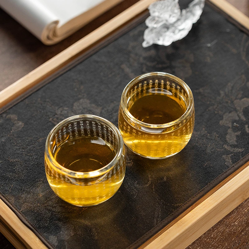 【中国邮政专属链接】玻璃茶杯透明般诺心经主人杯对杯  mc100