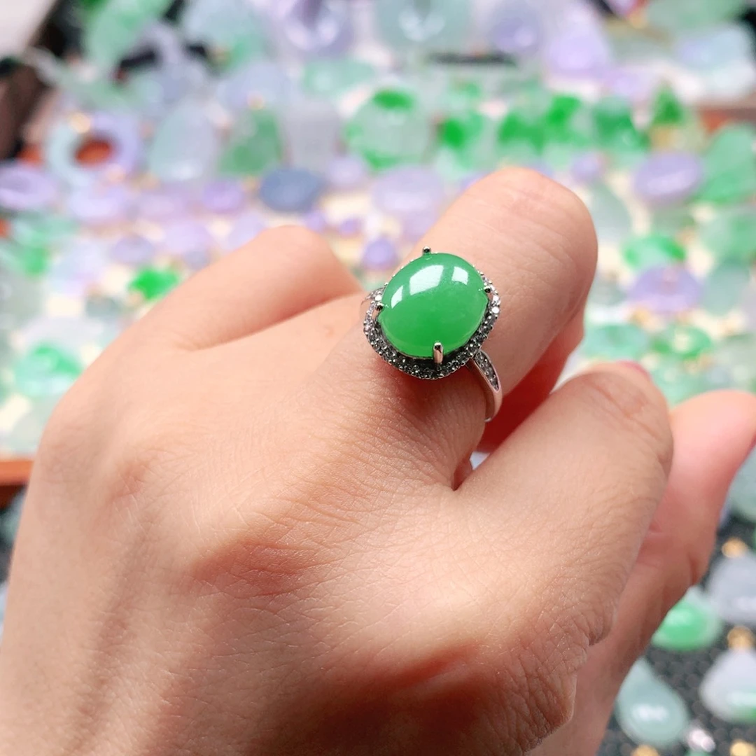 吊坠(不含链)银S925镶嵌翡翠