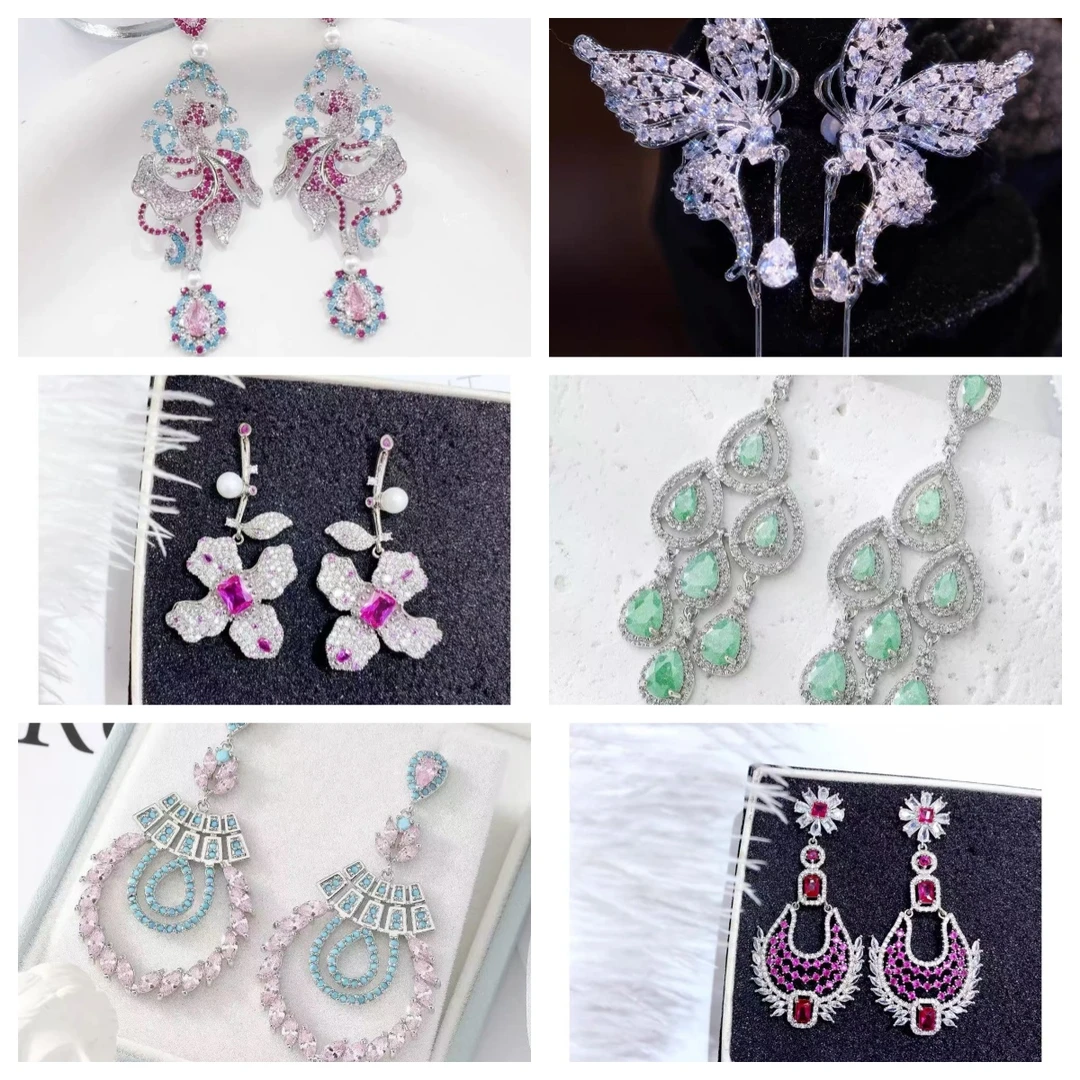 合金合成锆石耳饰 高货【6拆3】高级爆款复古气质耳环 盲盒随机