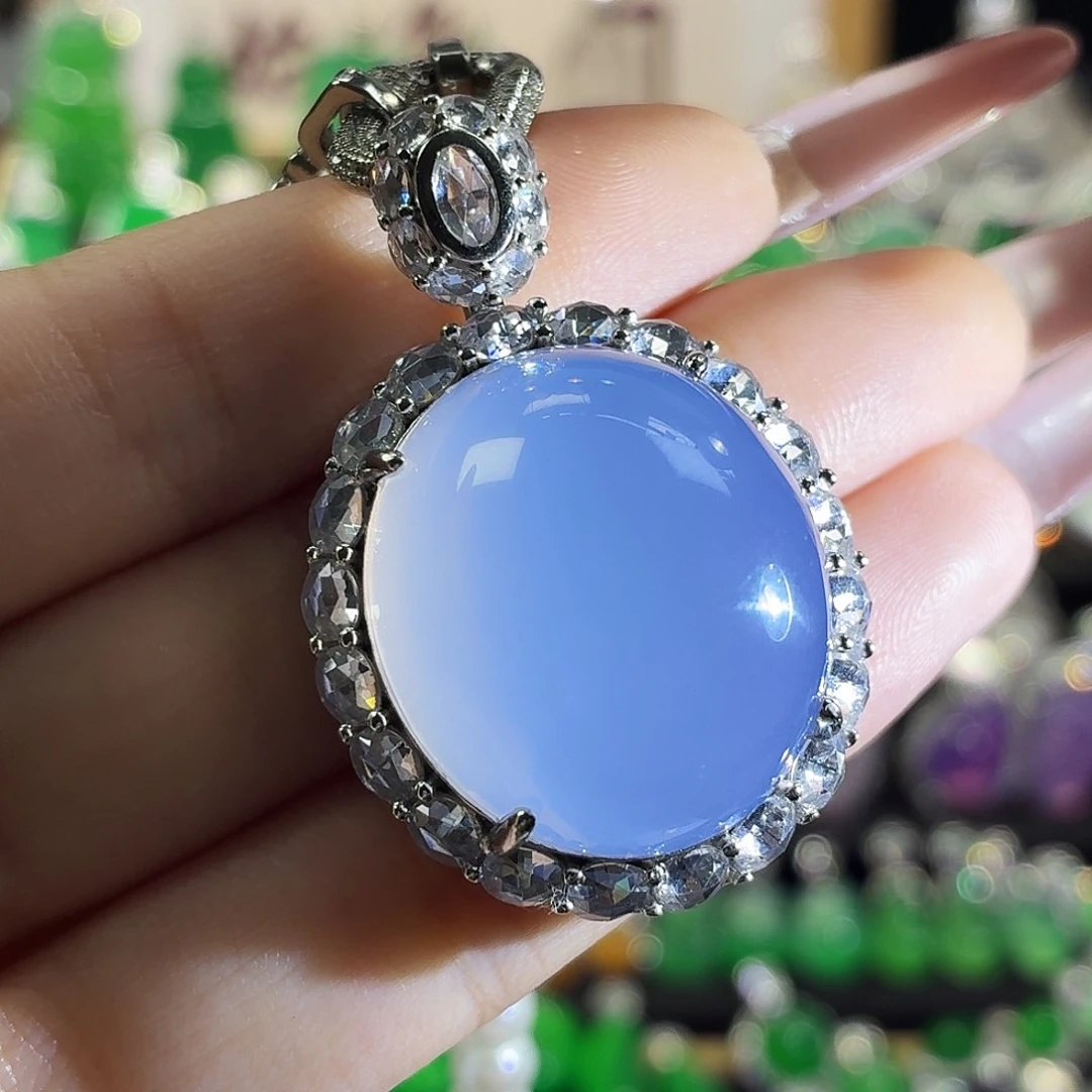 玛瑙/玉髓颈饰银S925镶嵌