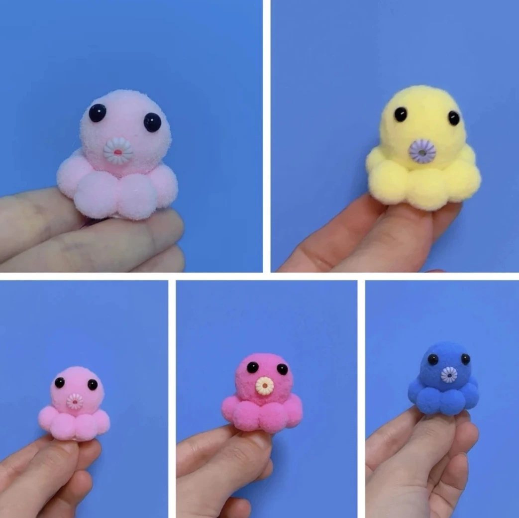 【培雅精选】毛球章鱼宝宝材料包 可爱小章鱼  儿童发夹配件