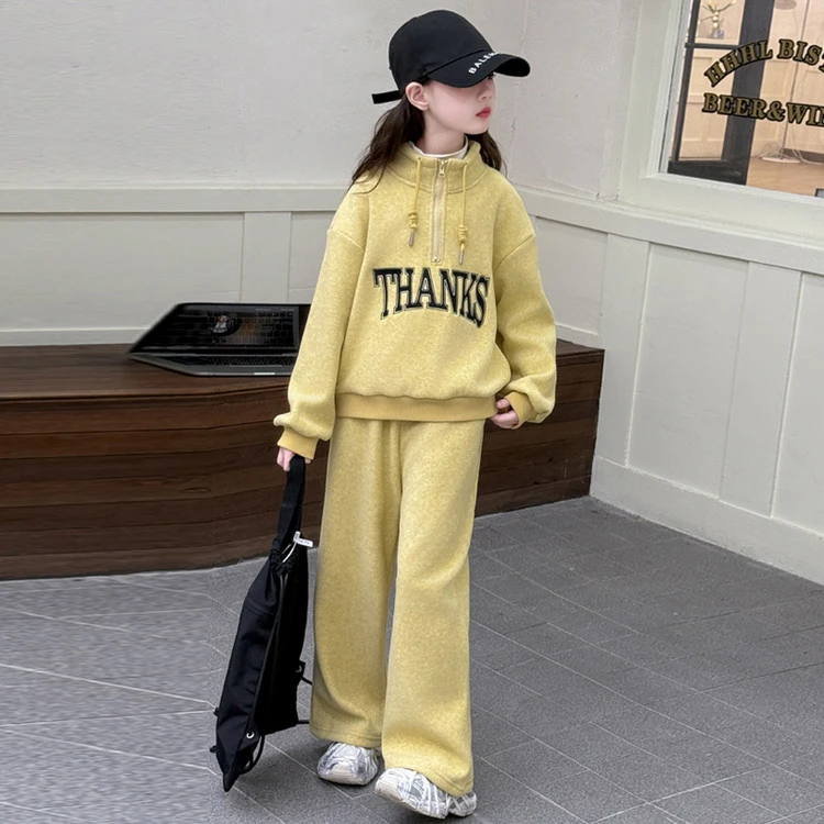 女童春秋套装2025新款洋气儿童卫衣春装时髦女孩大童春季运动童装