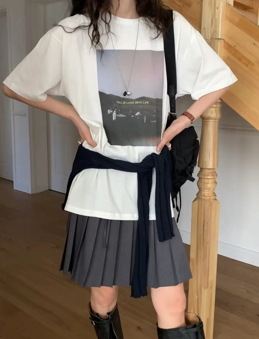 韩国 ins风 卡通 夏季休闲简约t时尚