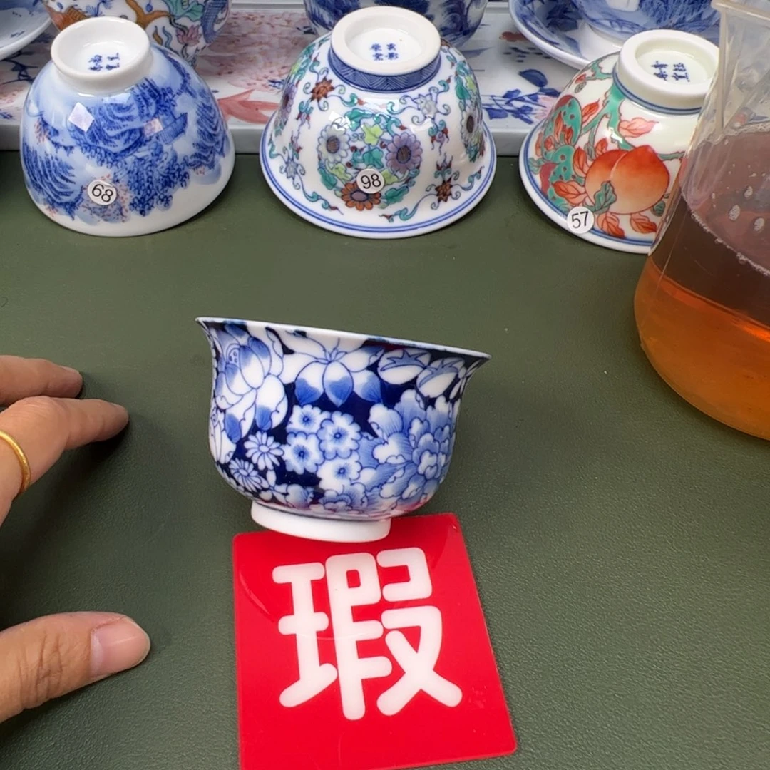 陶瓷景德镇纯手工纯手绘茶具木木73底部开裂