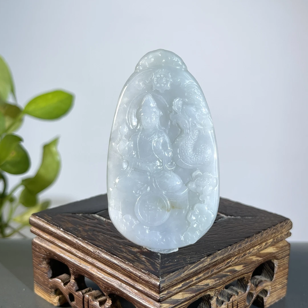 JXA05-54 天然缅甸A货翡翠  观音