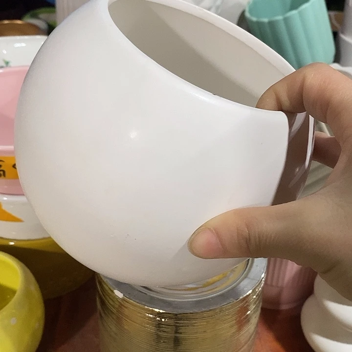 陶瓷花盆有孔 瑕疵介意勿拍
