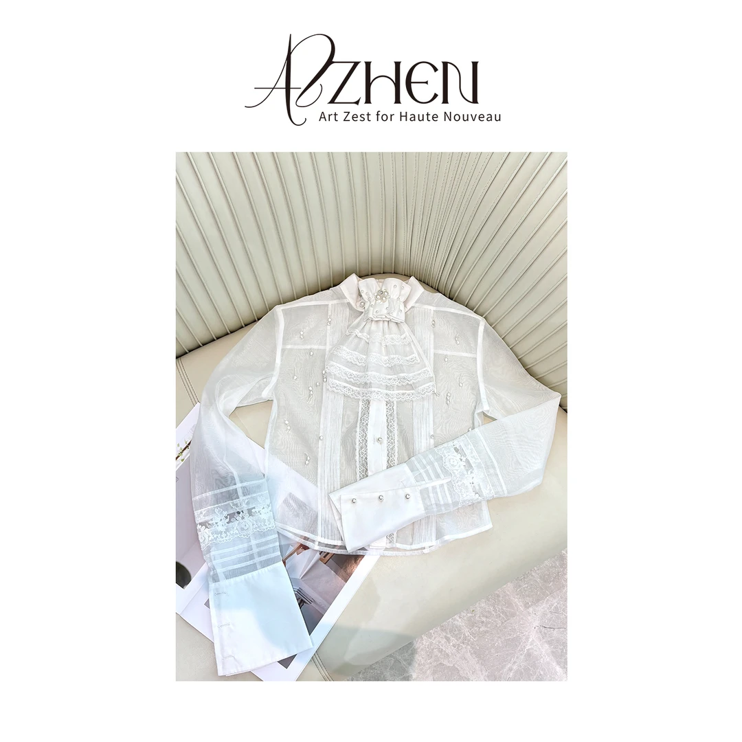 AZZHEN【月光手信】荷叶边宫廷风衬衫AZ4KSC14-00
