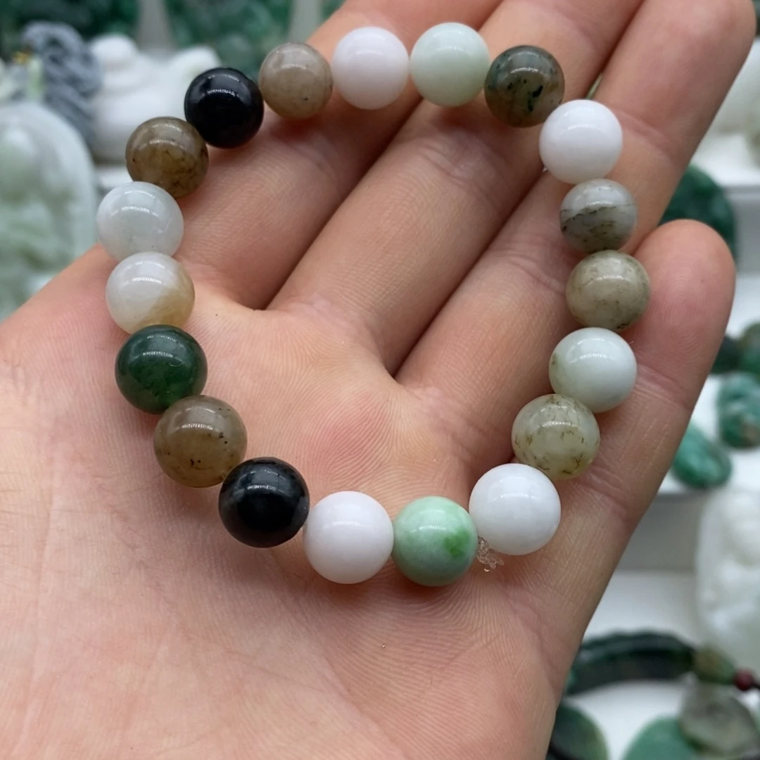 独山玉手串未镶嵌