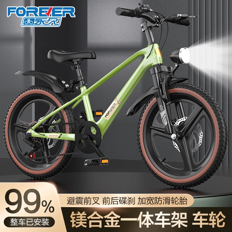 永久2025新型镁合金儿童自行车6-12岁10到15男孩女孩中大童山地车