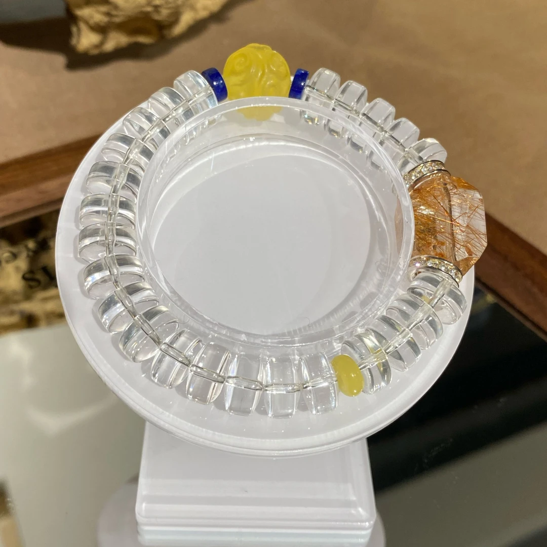 【御燕藏晶】天然双A白水晶车轮珠设计款多样性 发其一编号- YY0011