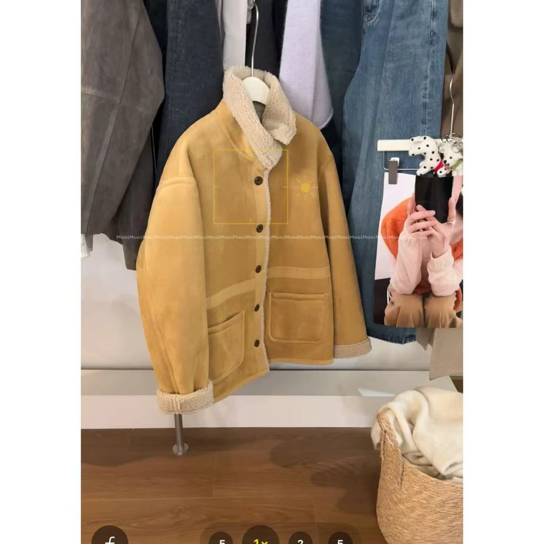 【mooi】'咖啡豆'秋冬新款韩版ins风小众设计感中长款外套