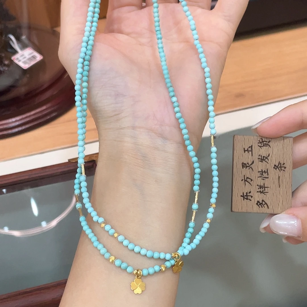 绿松石18K金镶嵌颈饰