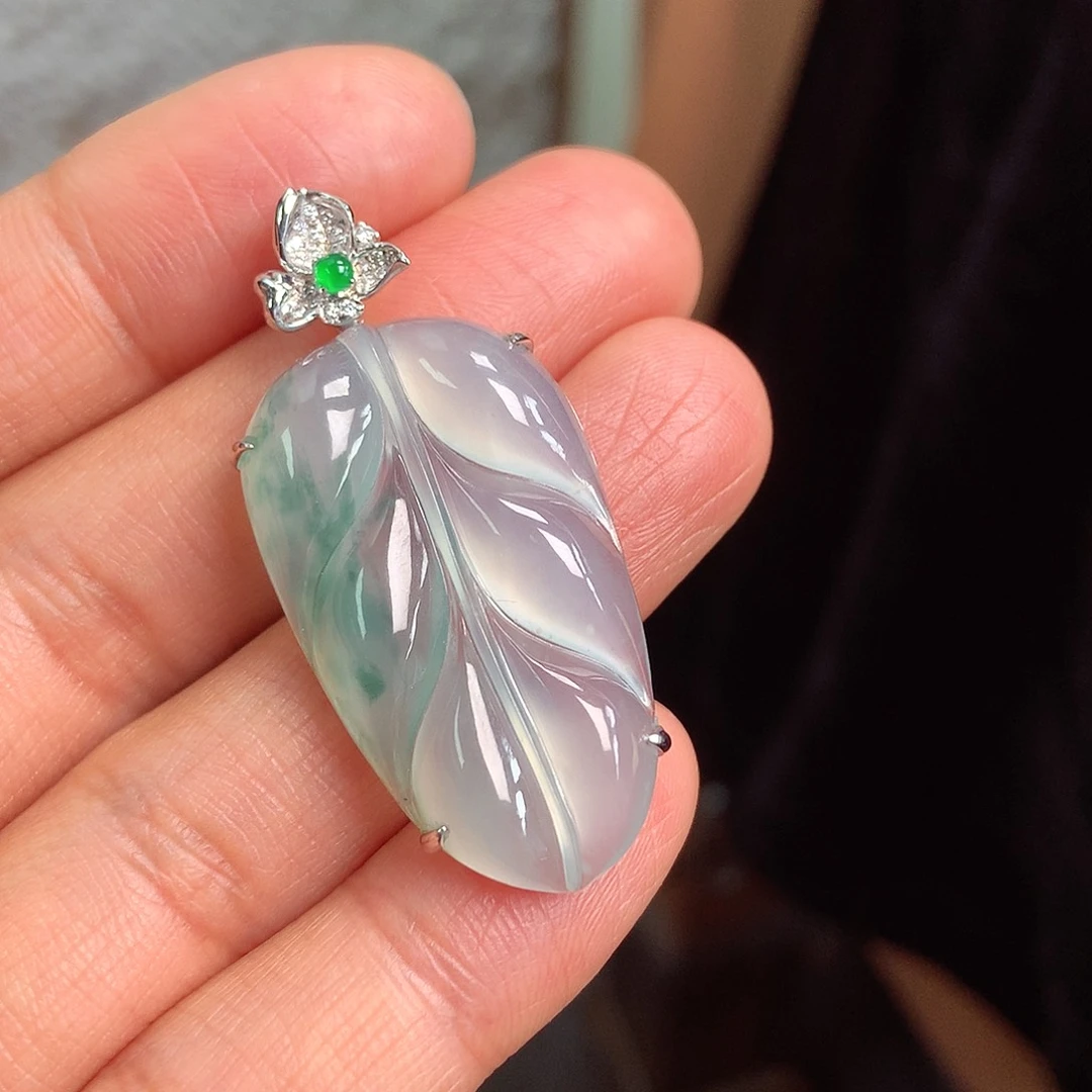 翡翠颈饰18K金镶嵌上新