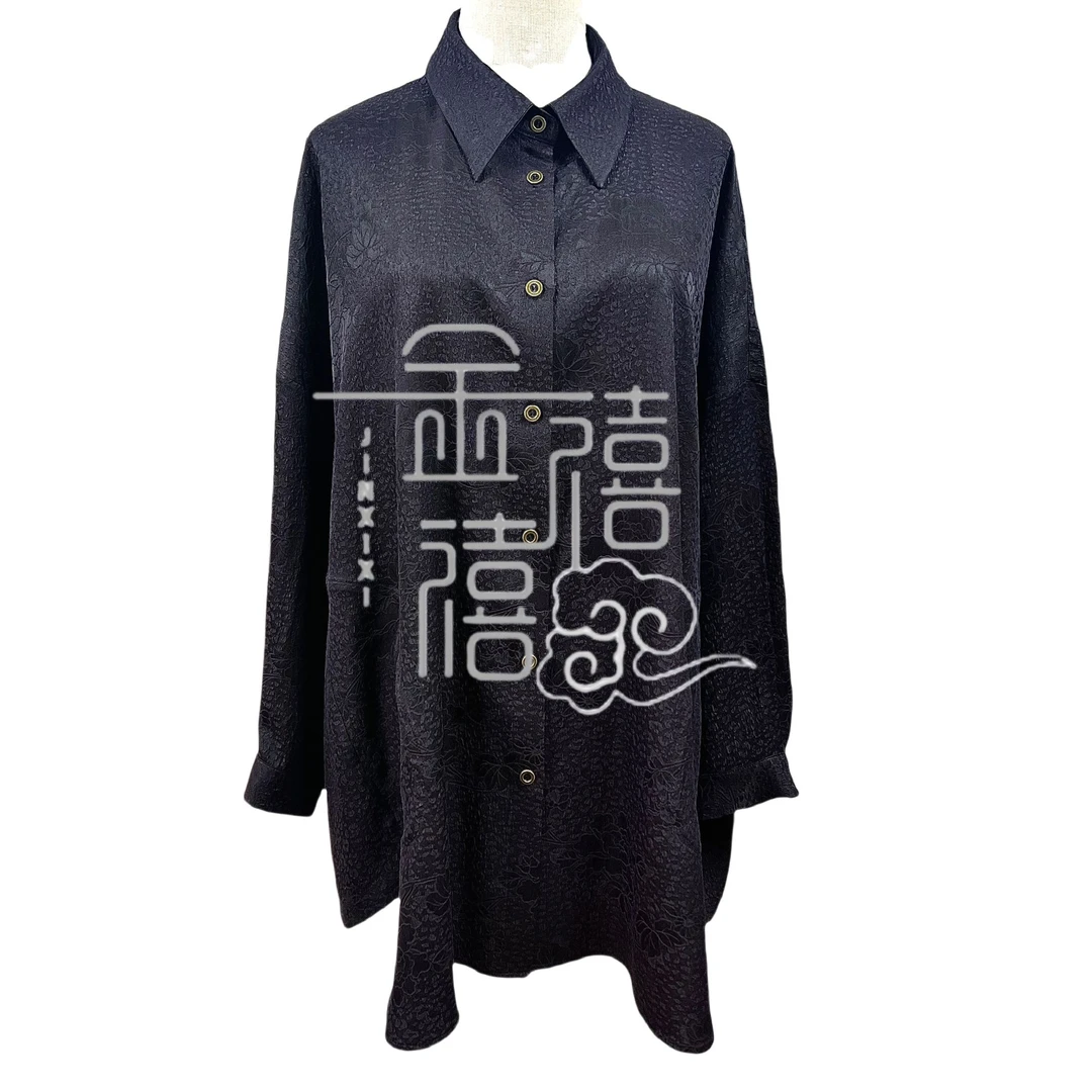 【金禧禧服饰】大重磅冠乐绉桑蚕丝香云纱上衣J24467-2