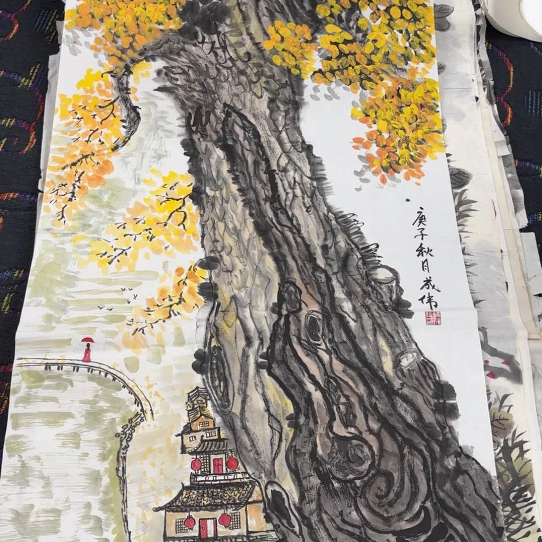国画绘画作品 婉。