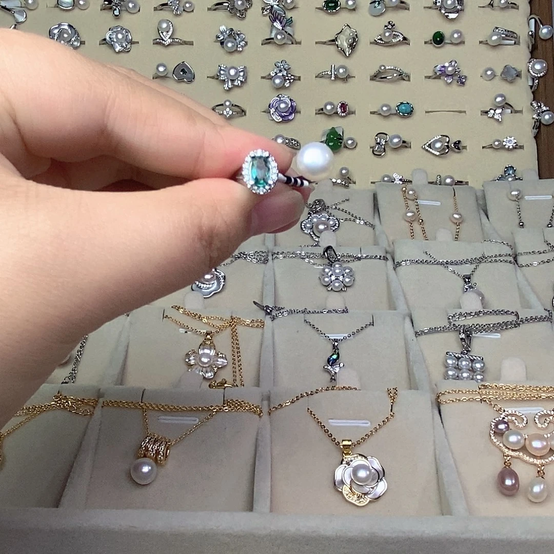 耳饰银S925镶嵌淡水珍珠