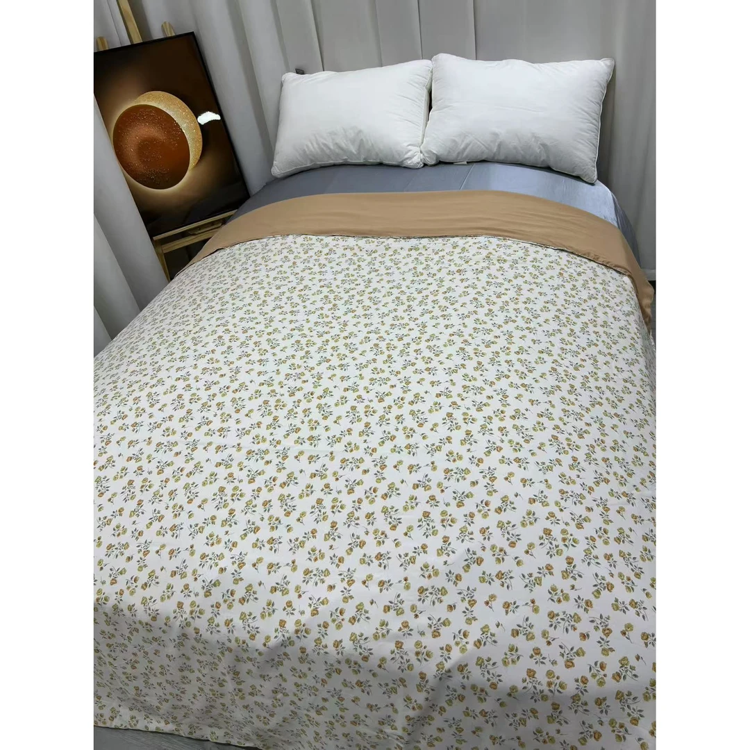 （200*230被套）花舞-橙色有氧柔软亲肤针织棉被套