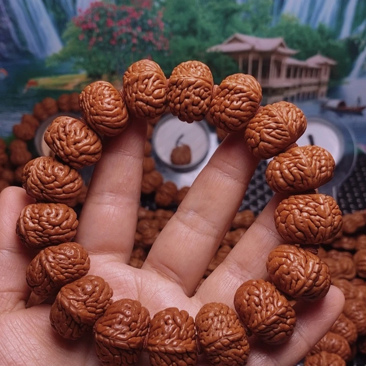 风***静手串桃核龙纹桃核