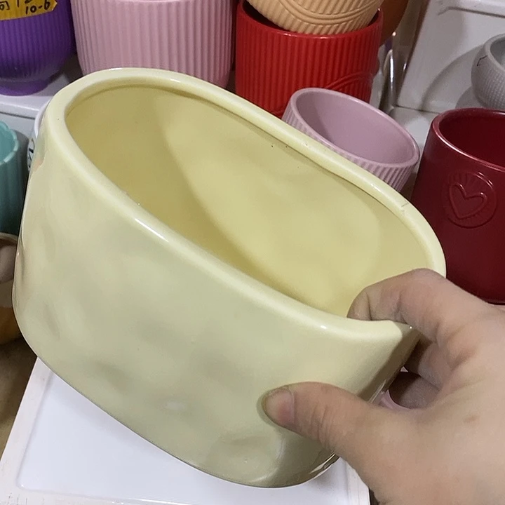 陶瓷花盆有孔 瑕疵介意勿拍