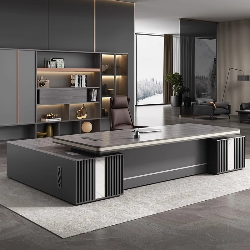 金鸾简约现代老板桌总裁桌大班台主管桌经理桌家具轻奢时尚办公桌