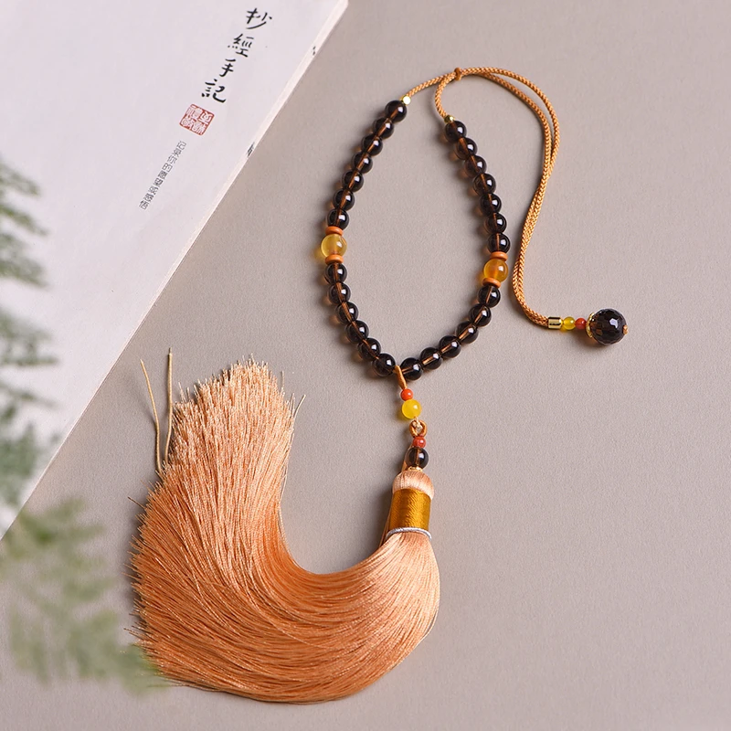 车挂天然茶晶流苏包挂流苏