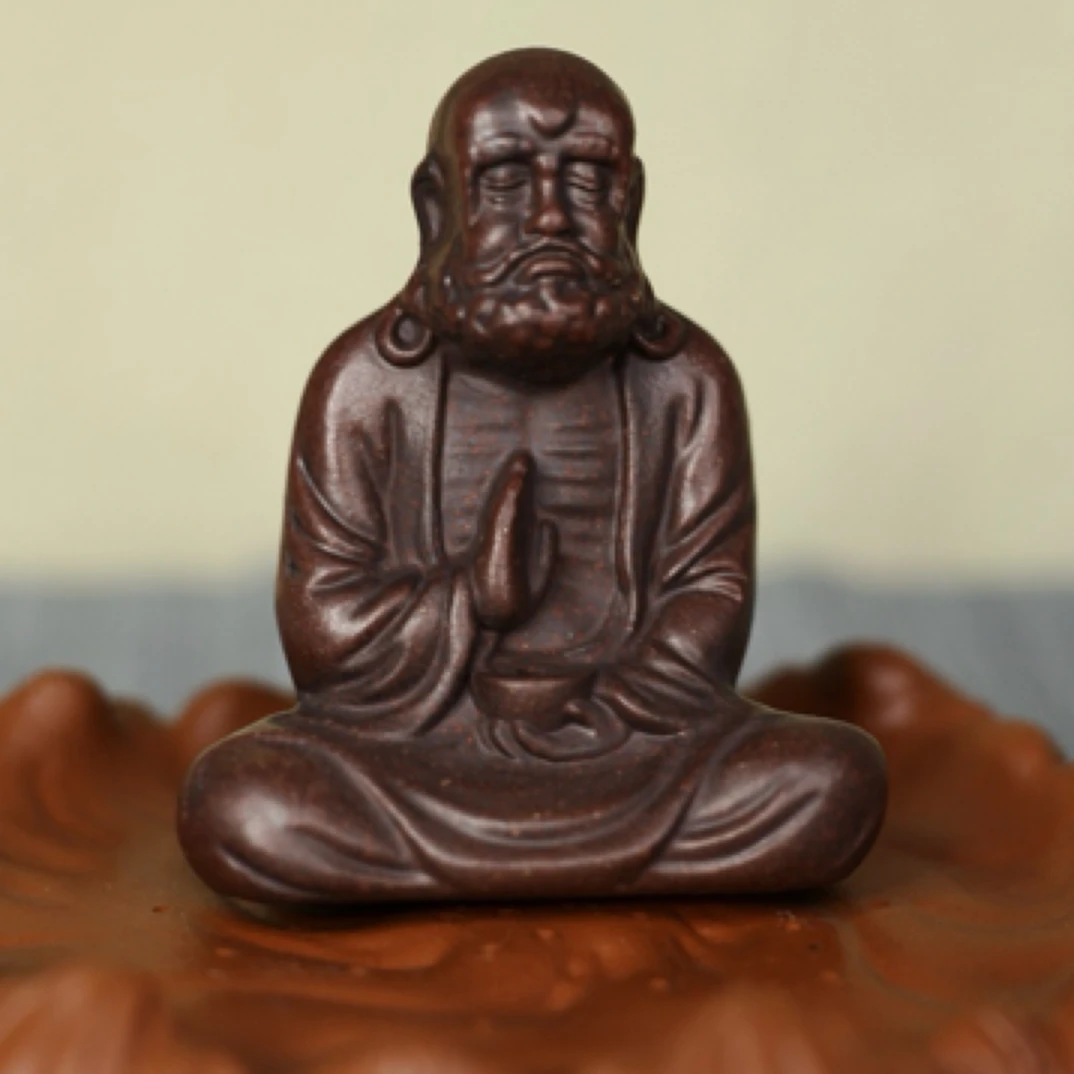 宜兴原矿紫砂茶宠 茶玩 摆件 达摩