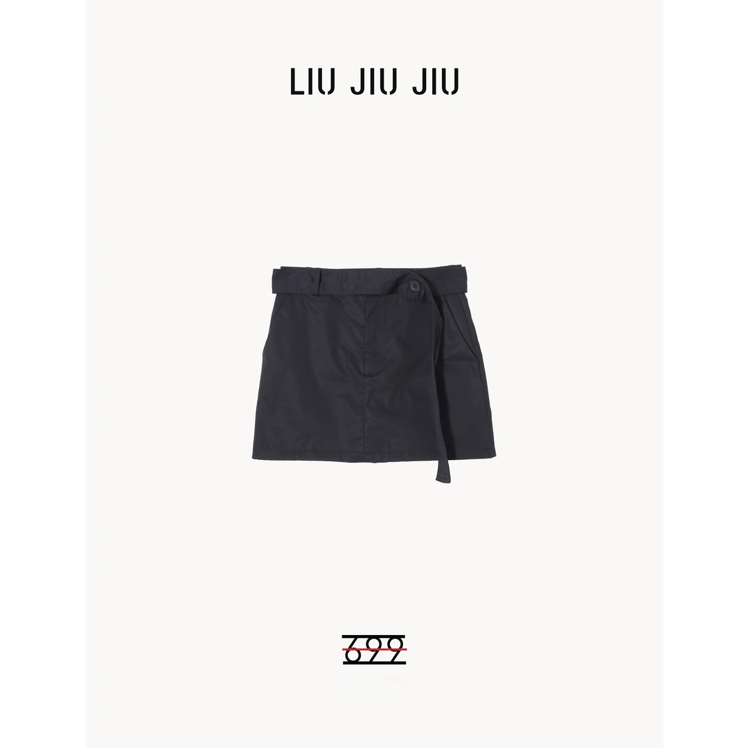 LIUJIUJIU 韩系高级感气质不起球A型INS风时尚高腰半身裙BQ4445L