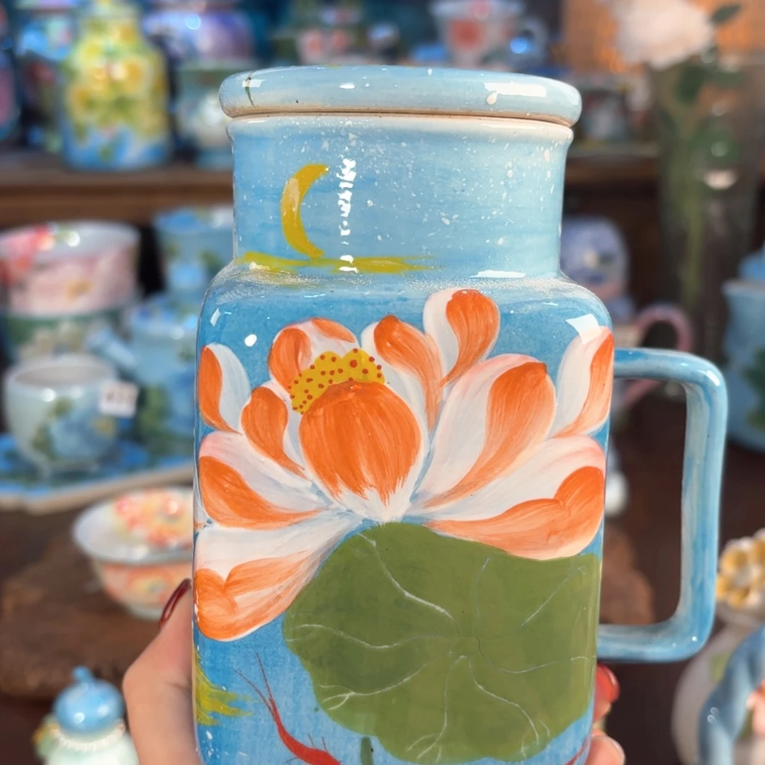 景德镇手绘高温釉下彩陶瓷茶具