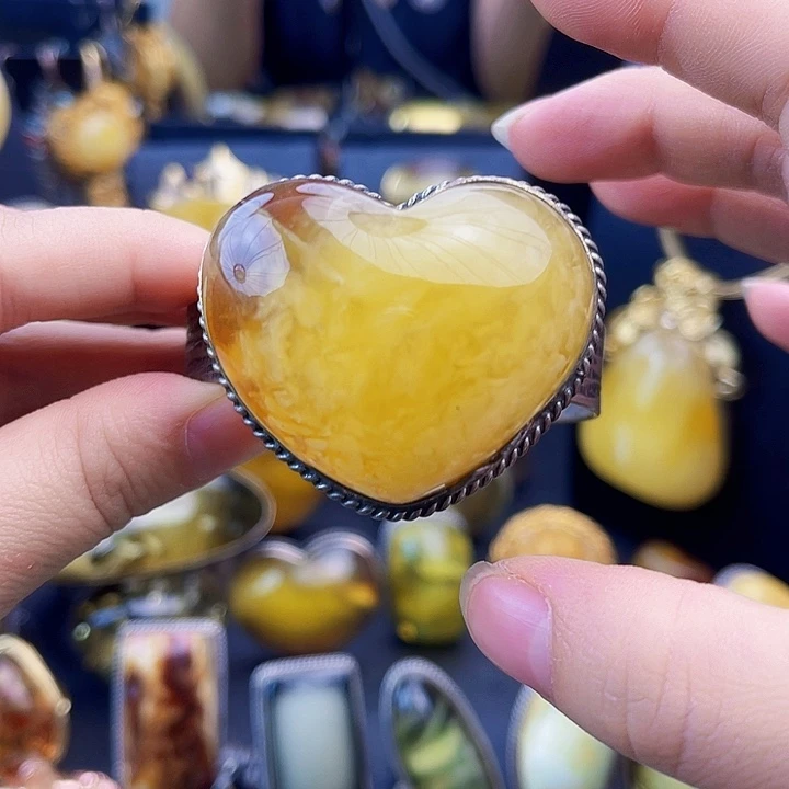 琥珀银S925镶嵌裸石