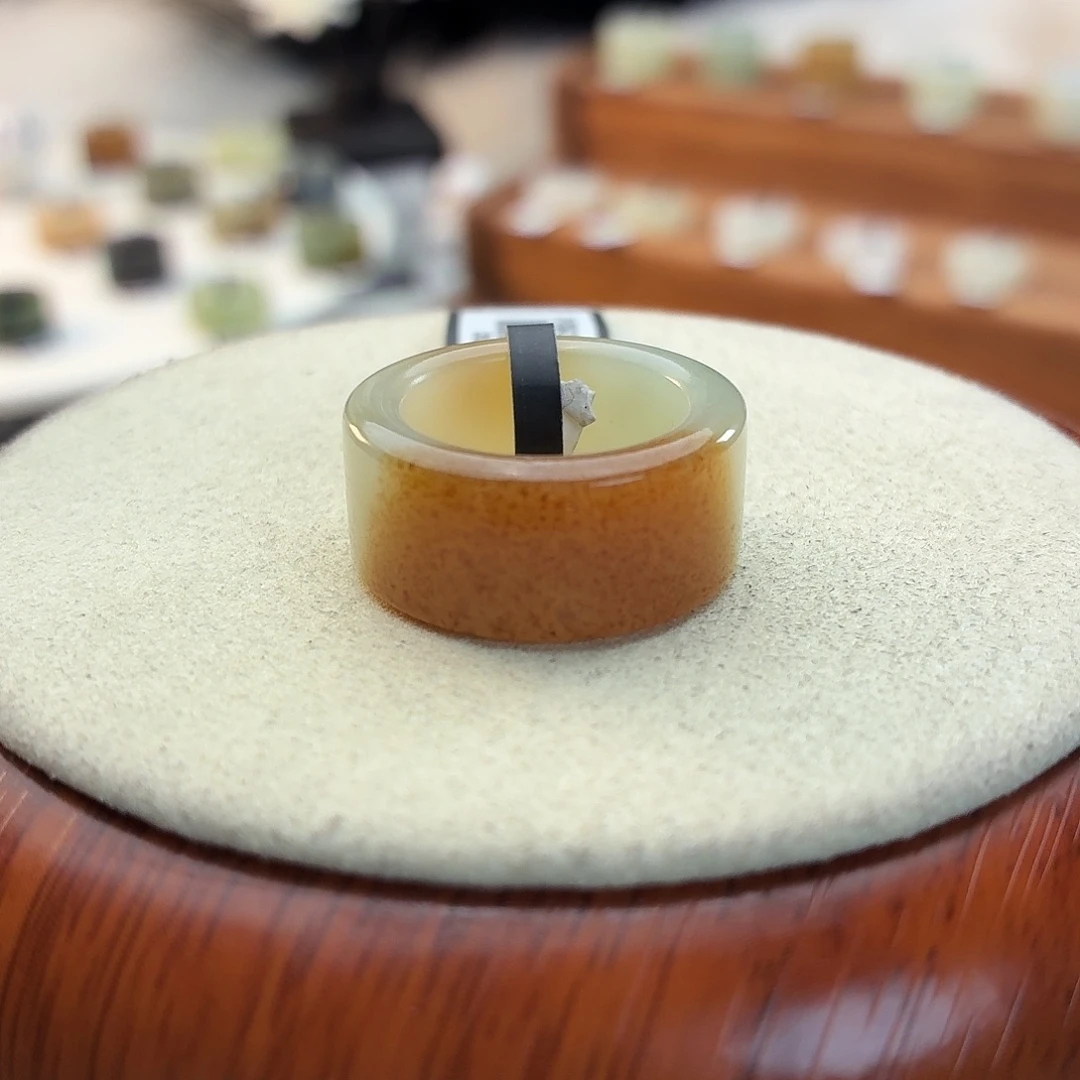 和田玉未镶嵌戒指i115一口糖圆切16.2mm港码11