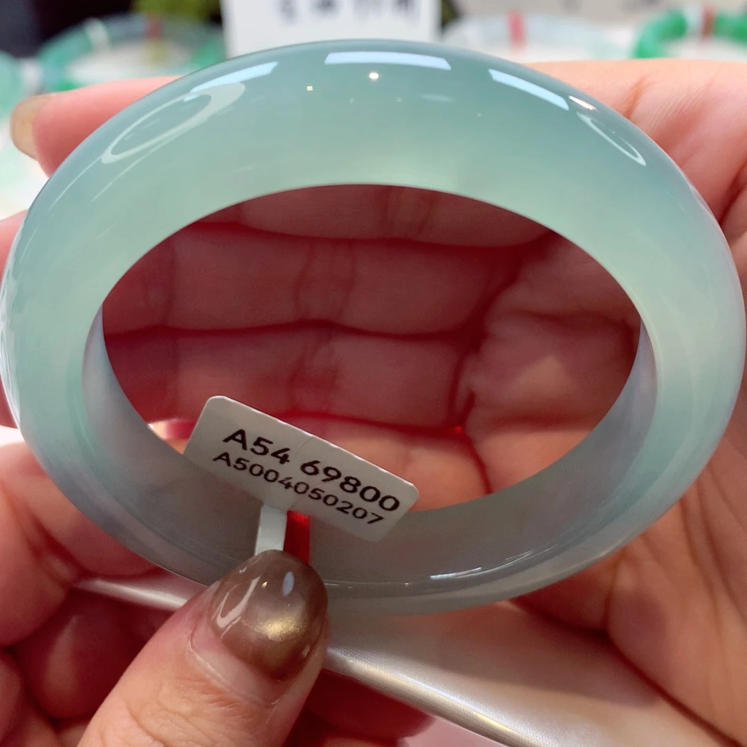 未镶嵌手镯翡翠冰胶细腻晴蓝完美推荐30号11