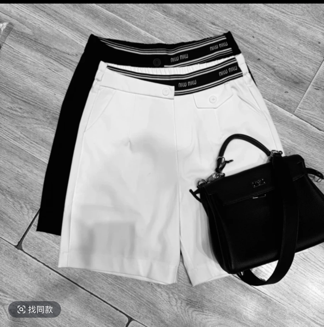 802#欧货n松紧腰设计款显瘦百搭五分裤