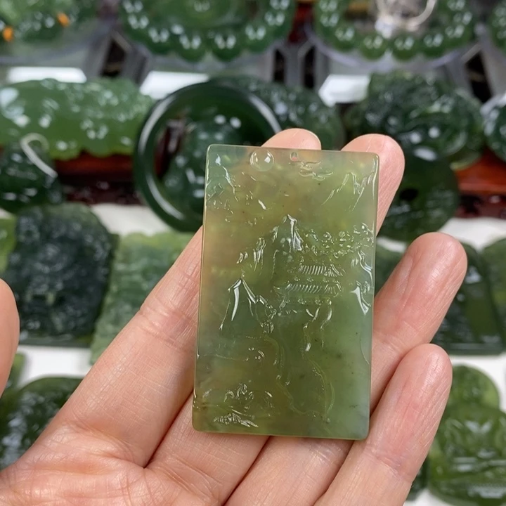 岫玉未镶嵌挂件挂件