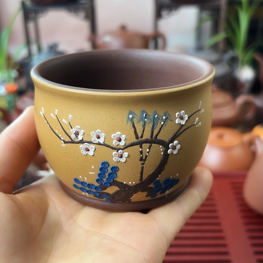 紫砂茶壶主人杯紫泥160cc