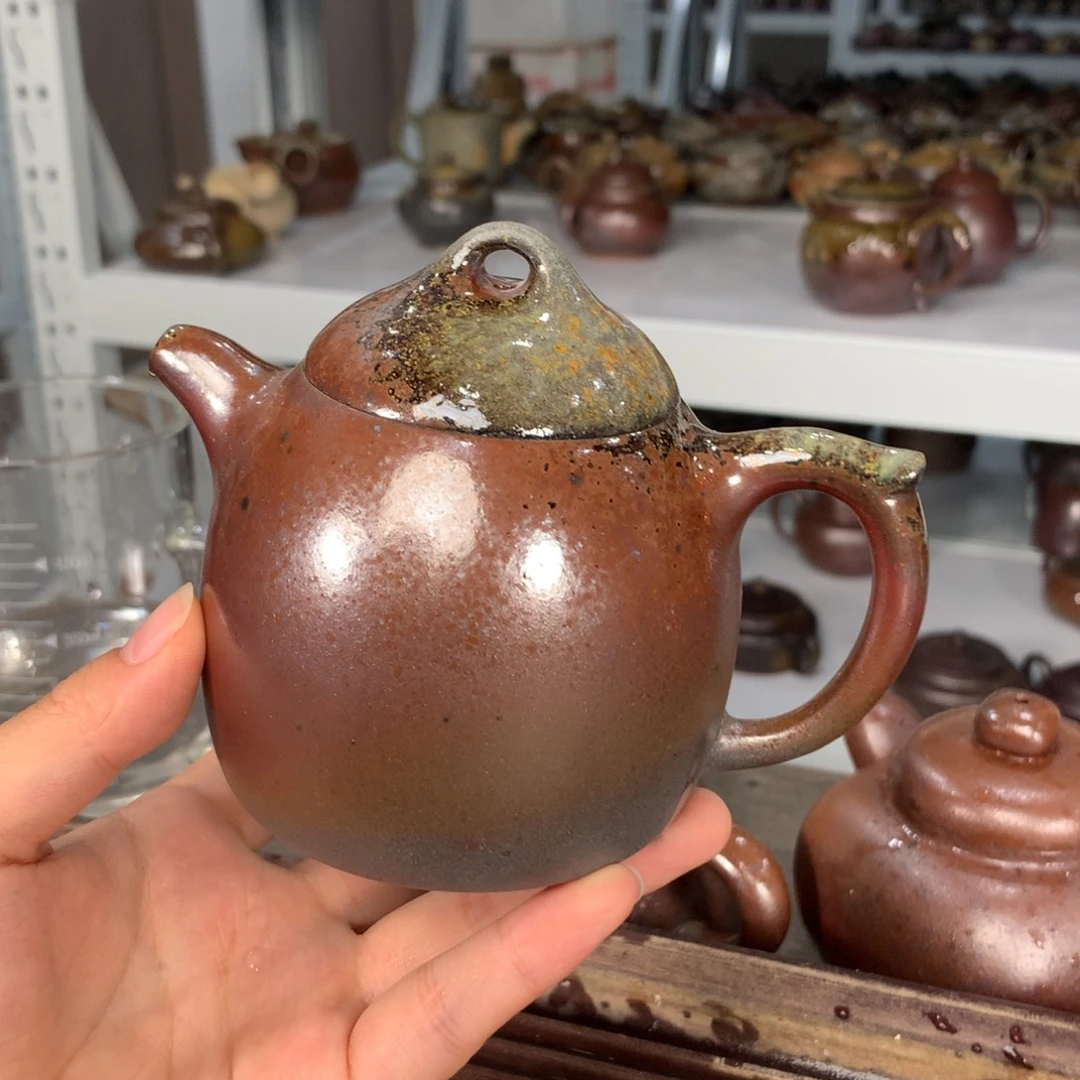 茶壶紫砂纯自然柴烧