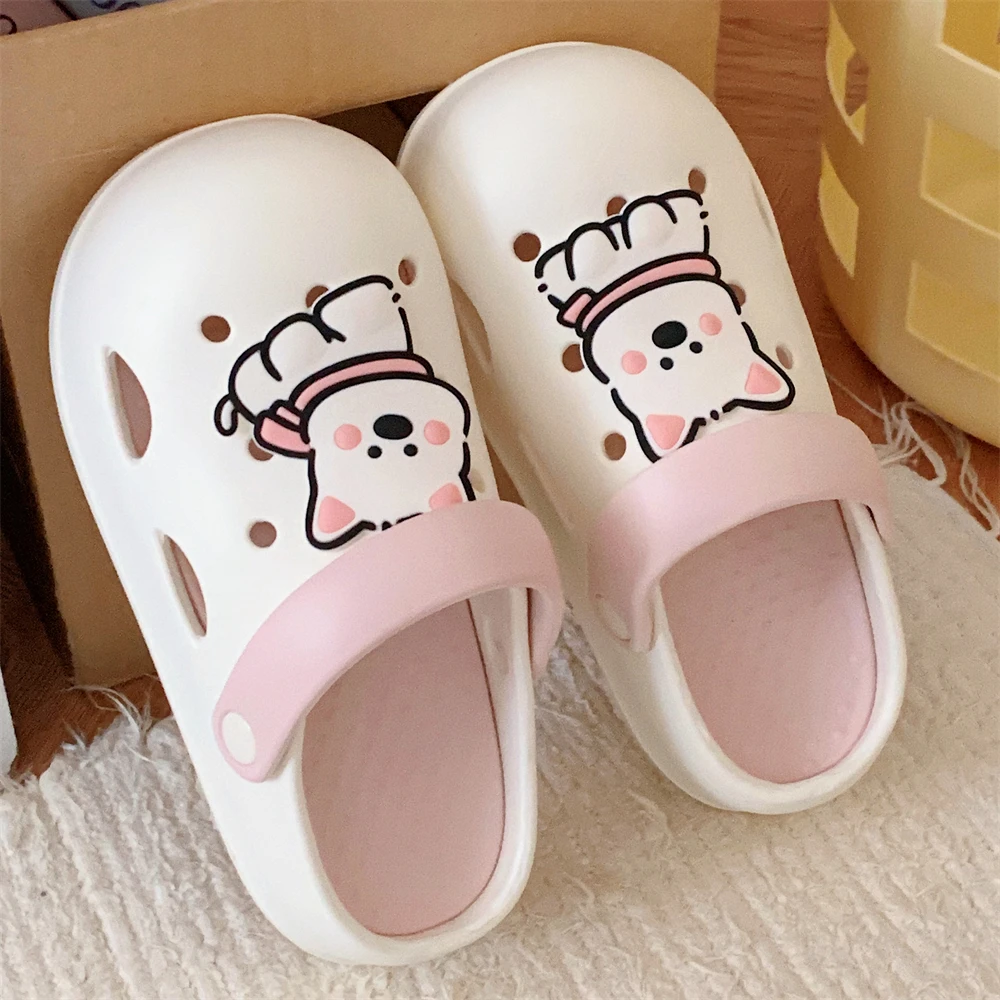 拼色凉拖鞋夏季女士创意网红个性趣味西高地小狗ins风防滑洞洞鞋