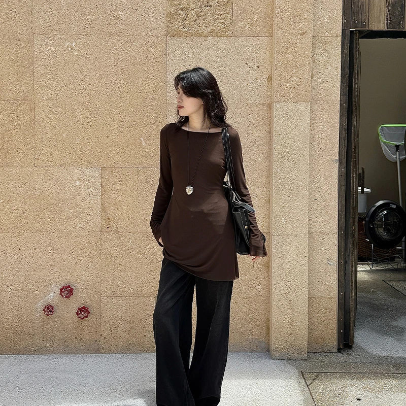 Seyora【花絮】  修身显瘦圆领长袖百搭针织衫上衣 Z35908SY52