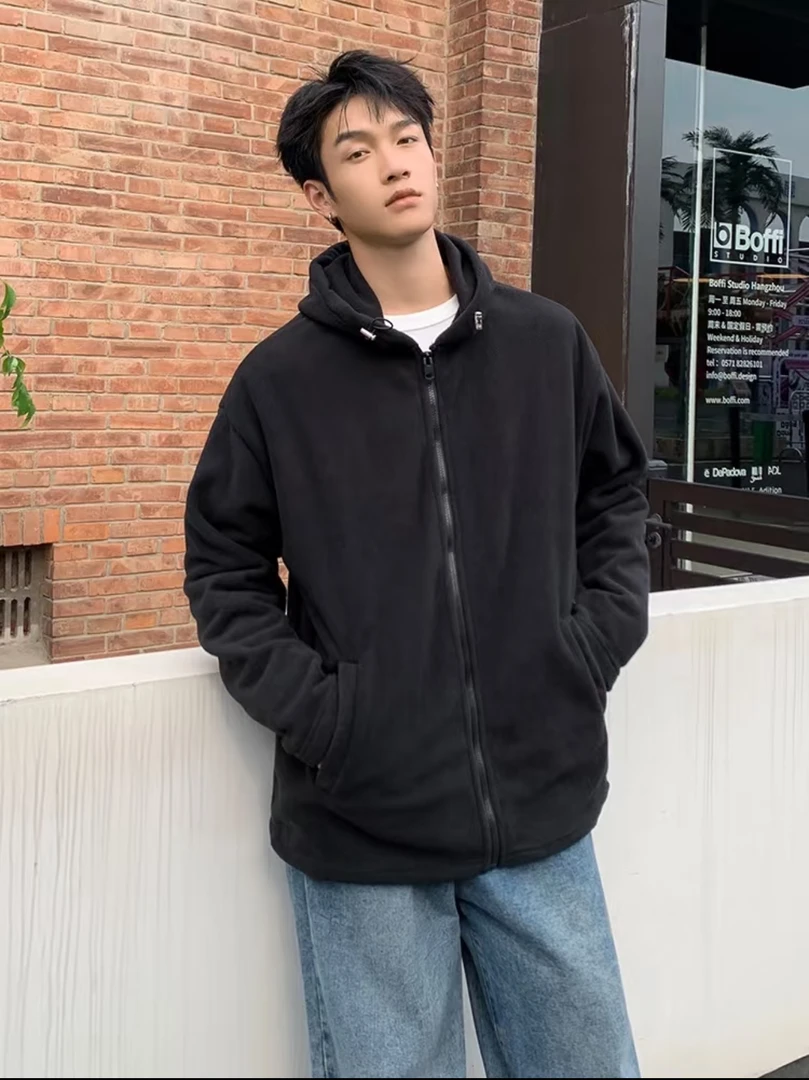 时尚百搭休闲抓绒衣