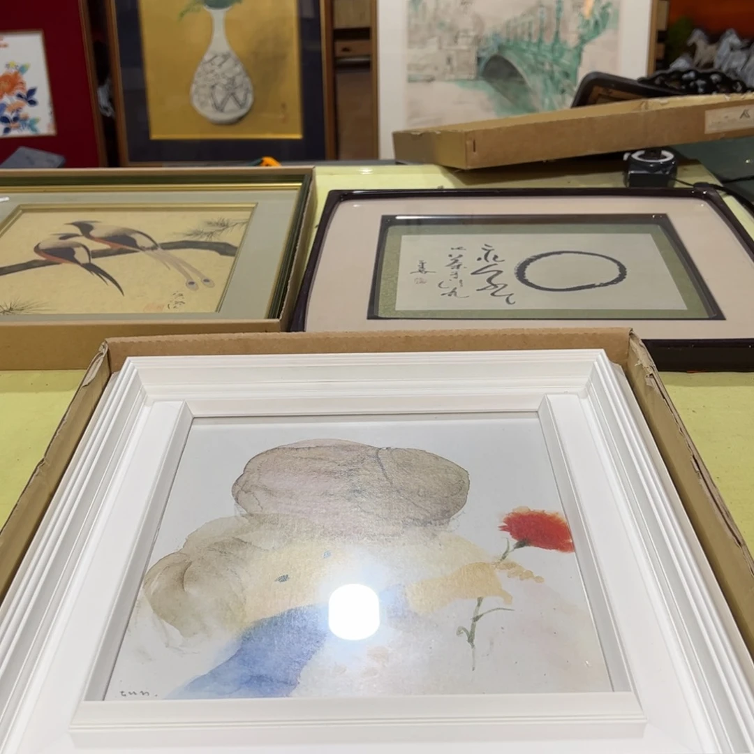 绘画A**d屏风框画茶空间设计