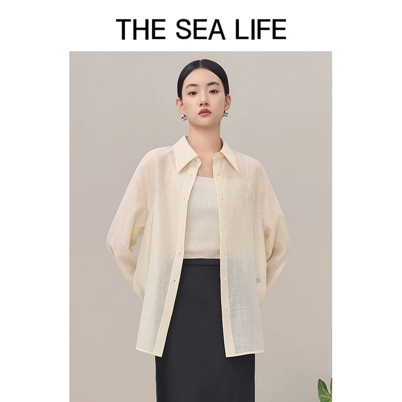 THESEALIFE欧海一生 衬衫夏新款轻薄上衣16302-1
