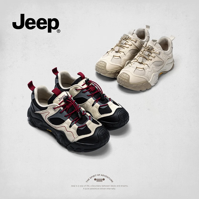jeep丑萌登山鞋2025秋冬新款户外徒步鞋厚底防滑耐磨轻运动女鞋子