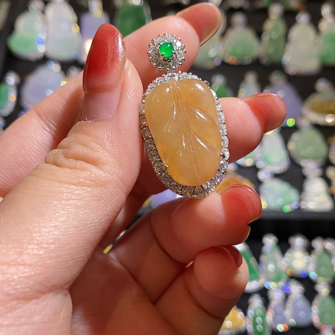 颈饰银S925镶嵌翡翠天然翡翠